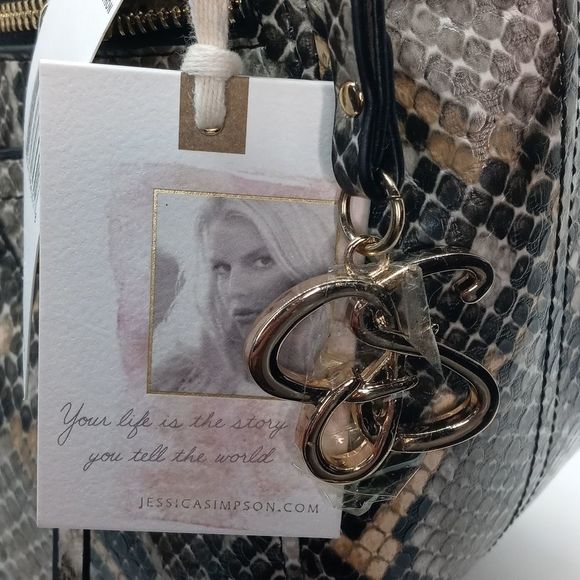 Jessica Simpson Natural Python Sabrina Shoulder Bag NWT - Picture 4 of 14
